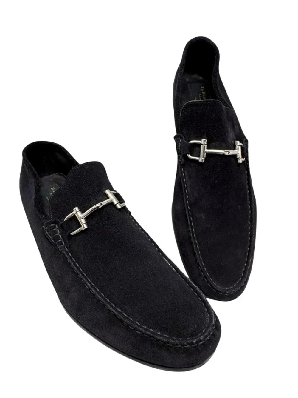 To Boot New York 2804 Black Suede Horsebit Made Italy Dress Loafer